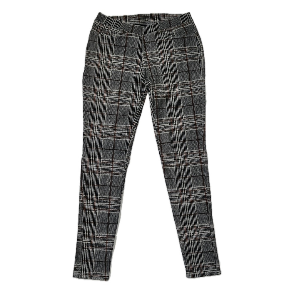 S-M Plaid Printed Jeggings